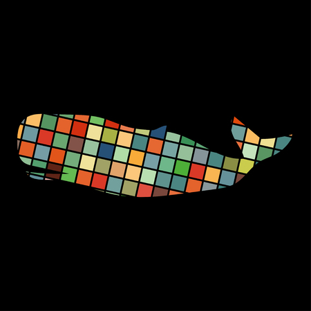 Whale undersea color silhouette animalのイラスト素材