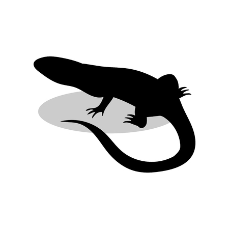Lizard reptile black silhouette animalのイラスト素材