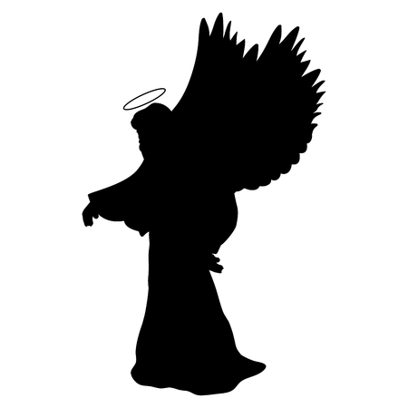 Archangel silhouette christmas angel religious christianのイラスト素材