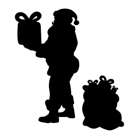 Santa claus silhouette christmas holidayのイラスト素材