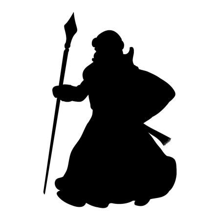 Grandfather frost silhouette new year.のイラスト素材
