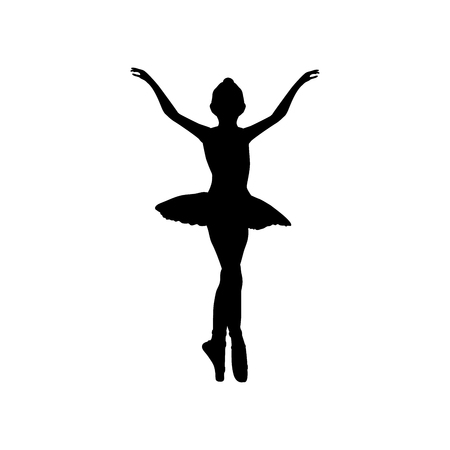 Girl ballerina silhouette vectorのイラスト素材
