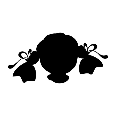Silhouette portrait face girl image. Vector illustrationのイラスト素材