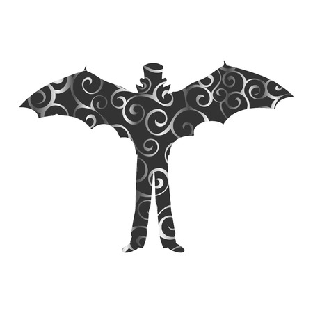 Vampire tale pattern silhouette holiday halloween Vector illustration.のイラスト素材