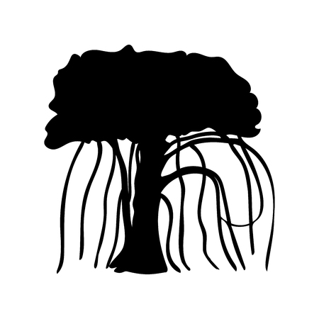 Silhouette liana creeper icon tree floraの写真素材