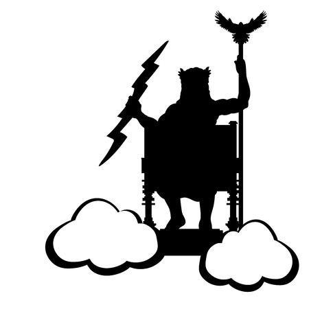 Zeus Jupiter god throne silhouette ancient mythology fantasyのイラスト素材