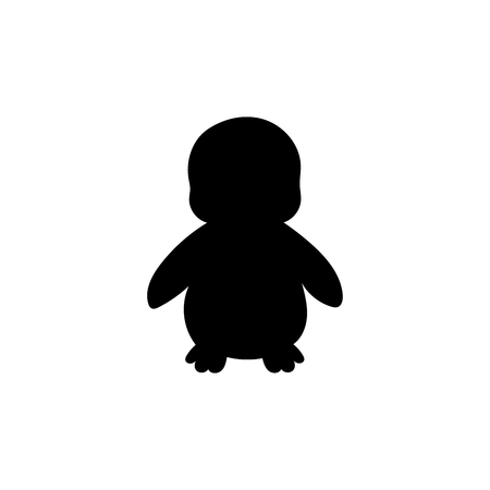 Penguin baby bird silhouette animal. Vector Illustrator.のイラスト素材