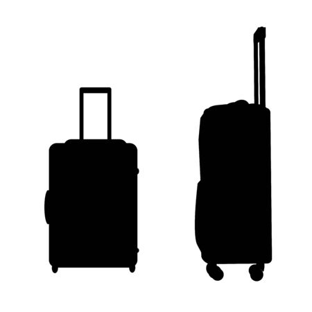 Suitcases silhouette icon travel baggageのイラスト素材