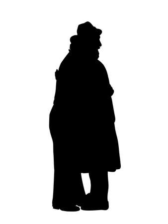 Silhouettes of grandparents dancing huggingのイラスト素材