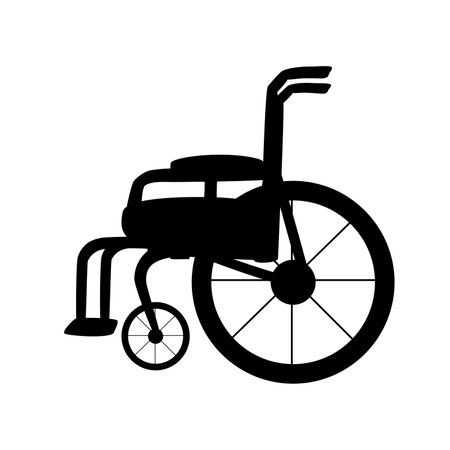 Silhouette wheelchair for people without the ability moving aroundのイラスト素材