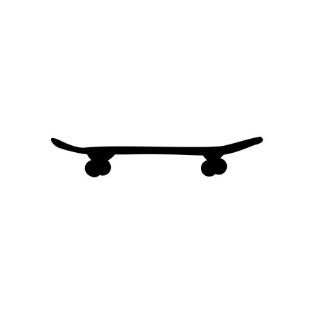 Silhouette image of skateboard for extreme sportのイラスト素材