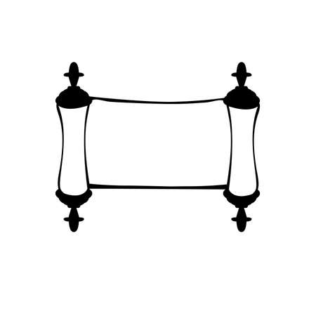 Silhouette ancient Chinese traditional scroll.のイラスト素材