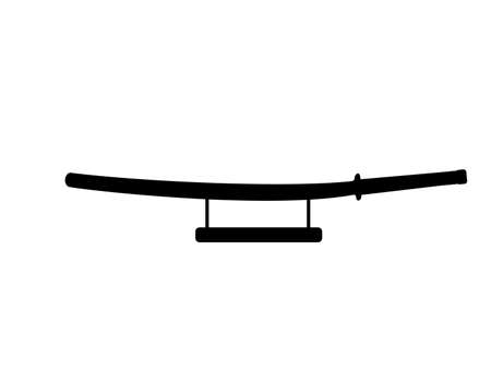 Silhouette Japanese sword katana on the stand.のイラスト素材