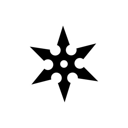 Silhouette ninja star weapon Shuriken.のイラスト素材