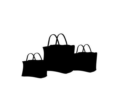 Silhouettes of shopping bags. Sale.のイラスト素材
