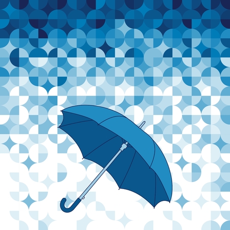 Umbrella on abstract  geometric background のイラスト素材