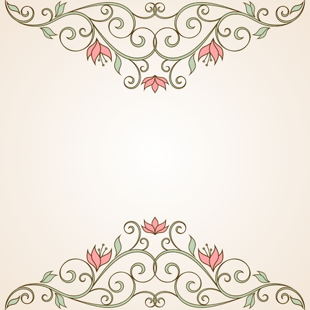 Floral greeting card のイラスト素材