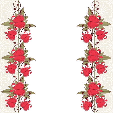 Invitation card with flowers のイラスト素材