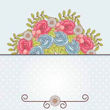 Invitation card with flowers のイラスト素材