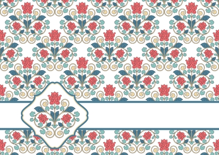 Floral oriental pattern in vintage style. 10 eps.のイラスト素材