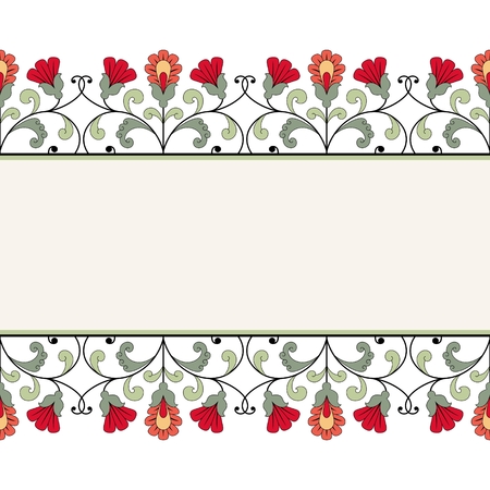 Invitation card with floral ornament. 10 eps format.のイラスト素材