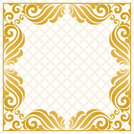 Vintage greeting card. Golden elegant invitation card.のイラスト素材