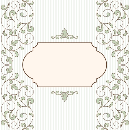 Vintage card with floral ornament with place for text.のイラスト素材