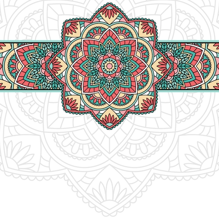 Floral oriental pattern with place for text.のイラスト素材