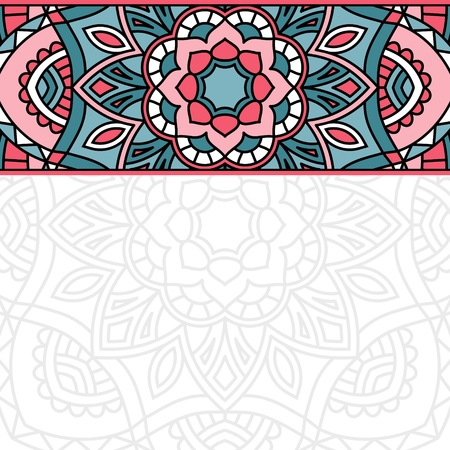 Floral oriental pattern with place for text.のイラスト素材