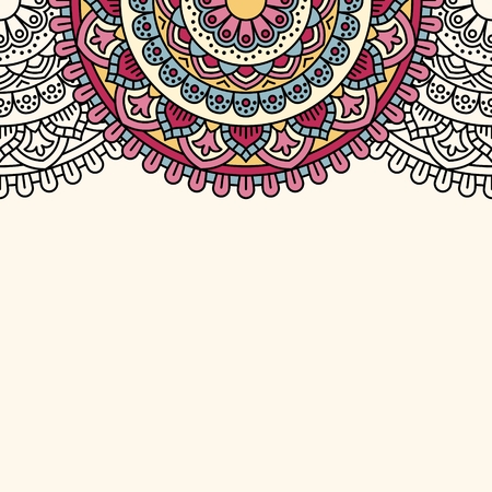 Floral oriental pattern with place for text.のイラスト素材