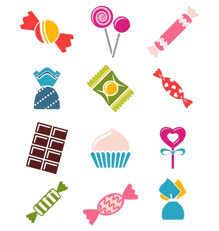 Sweets and candies icons.のイラスト素材