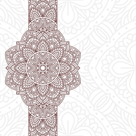 Invitation card template with mandala Vector illustration.のイラスト素材