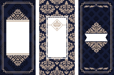 Vintage greeting cards. Vintage wedding invitation templates.のイラスト素材