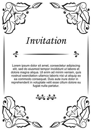 Floral pattern for invitation or greeting cardのイラスト素材