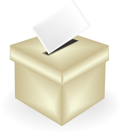 Digitally generated of a ballot box and voting card.のイラスト素材