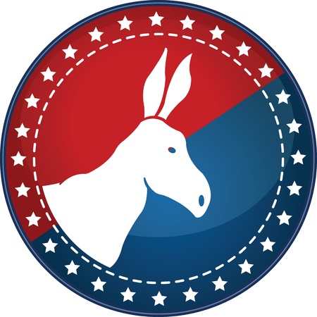A digitally generated image of America's democratic party's animal, a donkey. のイラスト素材