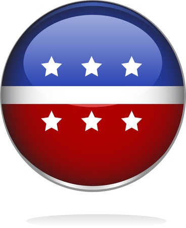 Digitally generated image of a glossy badge with stars shapes.のイラスト素材