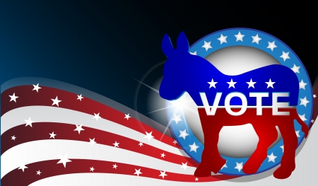 Vector illustration of a donkey as a symbol of the democratic country のeditorial素材