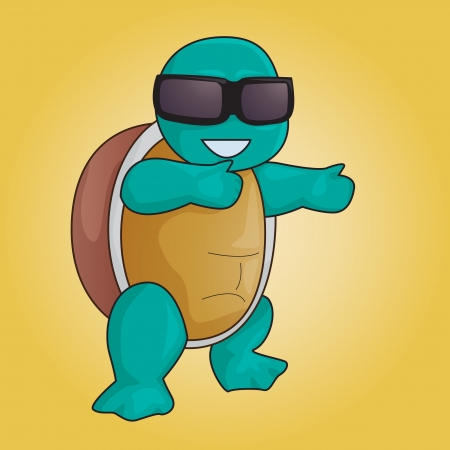 Vector illustration of a fashionable turtle with shadesの写真素材