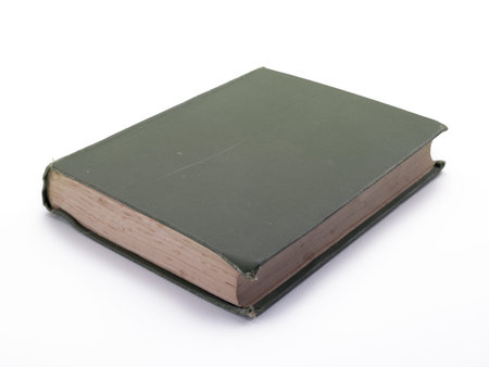 A green vintage book on a white background