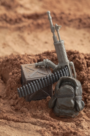 Close up image of toy military baseの写真素材