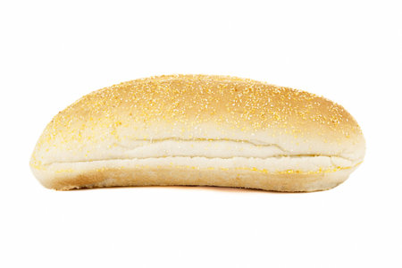 Close up image of bread on white against white background