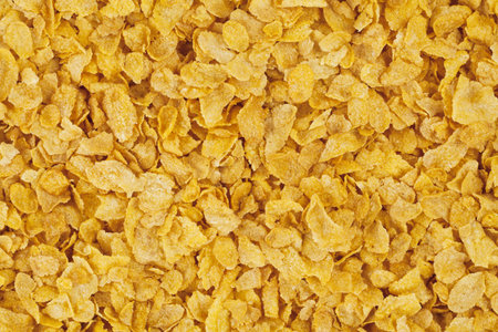 Overhead shot of pile of cereal flakes.