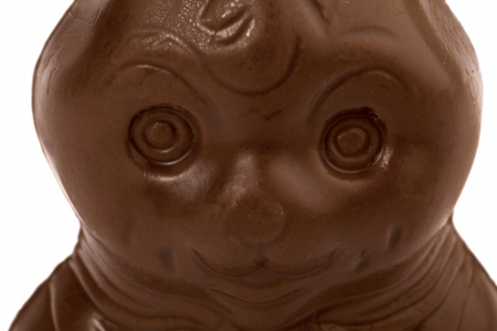 Easter chocolate bunny in a macro imageの写真素材