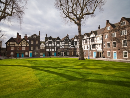 Small townhouses crammed together in London, England.のeditorial素材