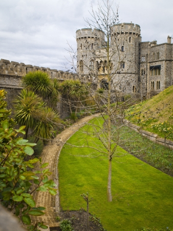A shot of the gardens and two towers at Windsor castle.のeditorial素材