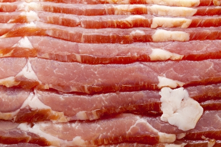 Full frame image of raw bacon.の写真素材