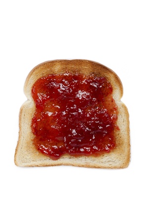 Toast with jam isolated on white background.の写真素材