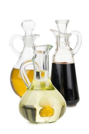 Close up image of bottle of condiments against white backgroundの写真素材