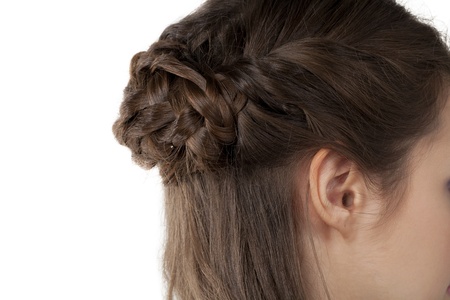 Beautiful braiding hair in a close-up imageの写真素材